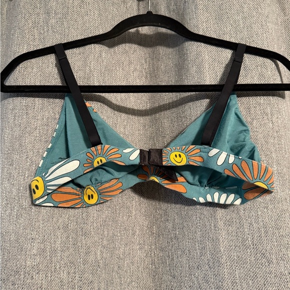 MeUndies Teal Floral Bikini Top Bra - Picture 2 of 3